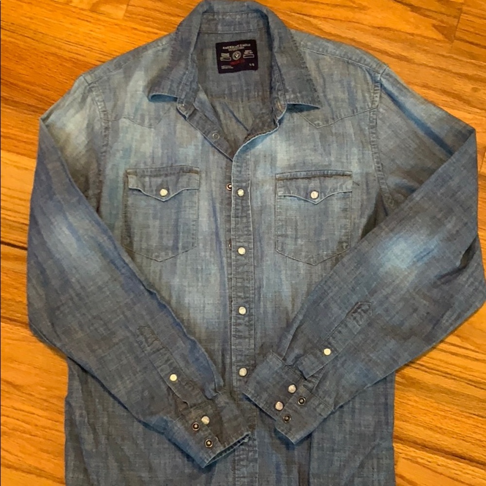 Denim button down